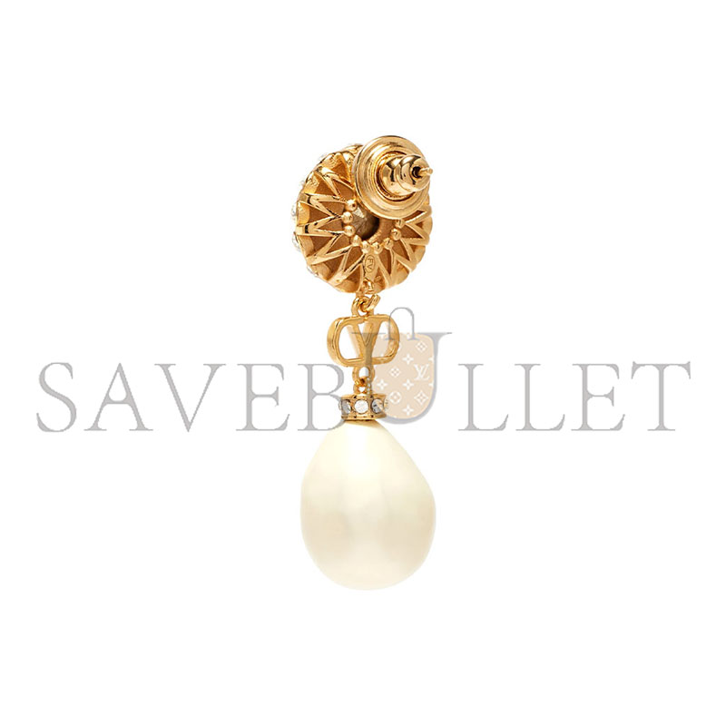 VALENTINO GARAVANI VLOGO EMBELLISHED DROP EARRINGS IN GOLD 